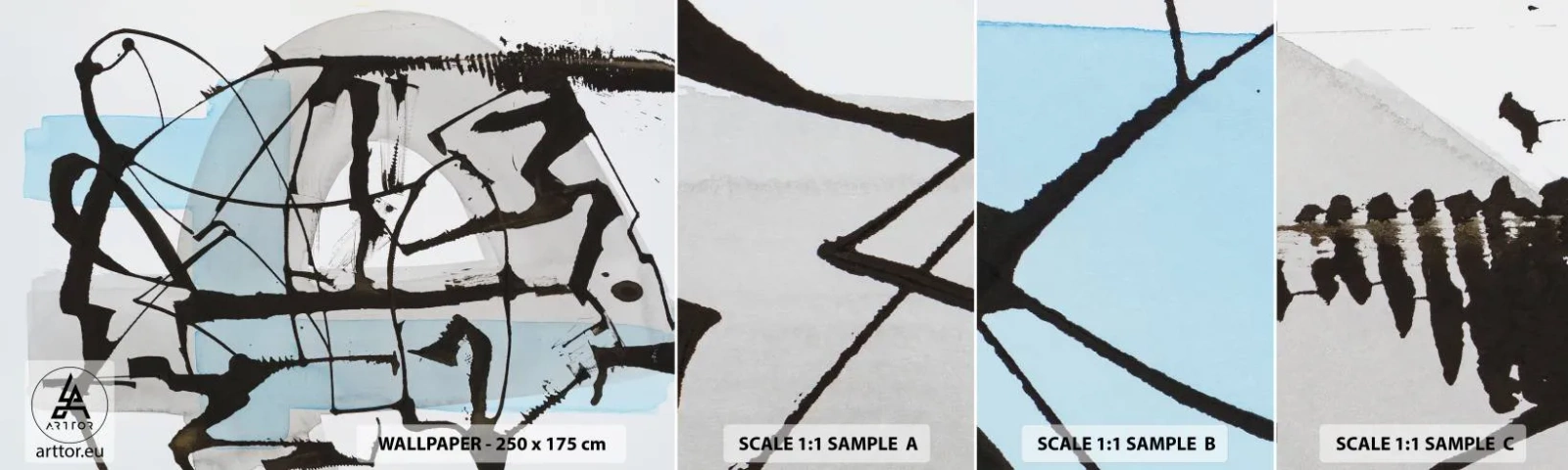 Fotótapéta Minta Standard Eco - Mindennek ellenére kék - Absztrakció, Darab, Káosz - 100x30 cm