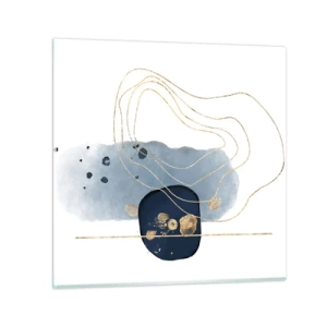 Üveg kép - Kékes-arany fantázia - 30x30 cm