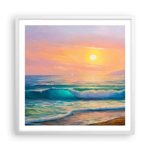 Poszter fekete keretben - A hullámok türkizkék dala - 60x60 cm