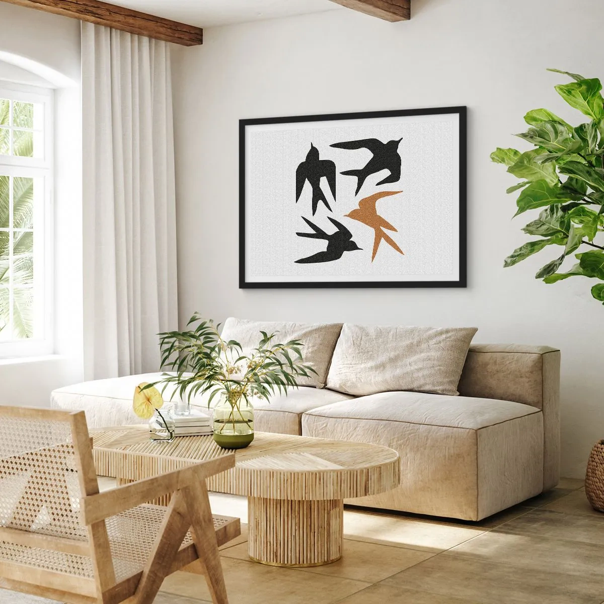 Poszter fehér keretben - Fecske játékok - 100x70 cm