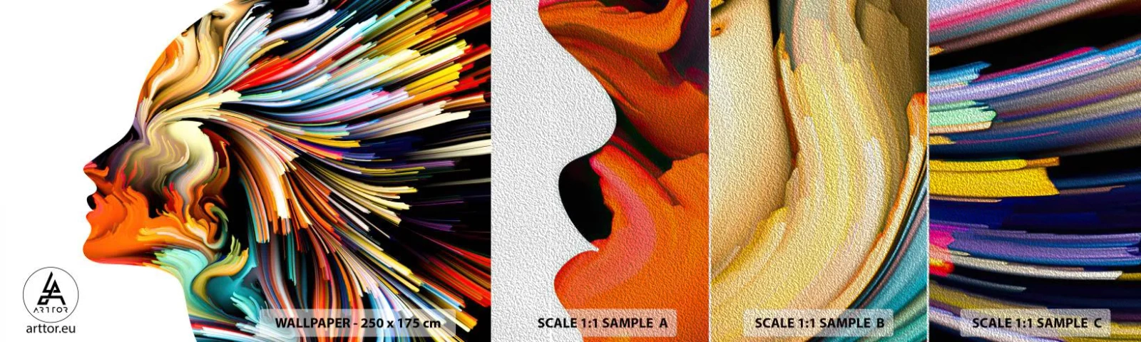 Fotótapéta Minta Premium Sand - A képzelet robbanása - Absztrakció, Nő, Grafika - 100x30 cm