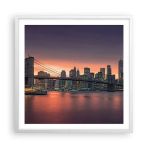 Poszter fekete keretben - Lila csendbe merülve - 60x60 cm