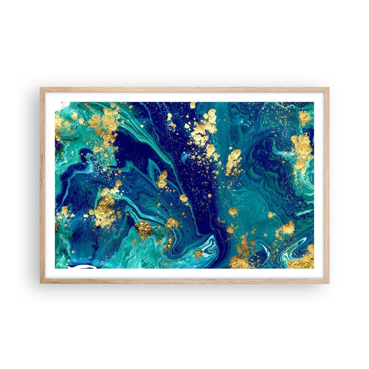 Poszter világos tölgy keretben - Nap pelyhek  - 91x61 cm