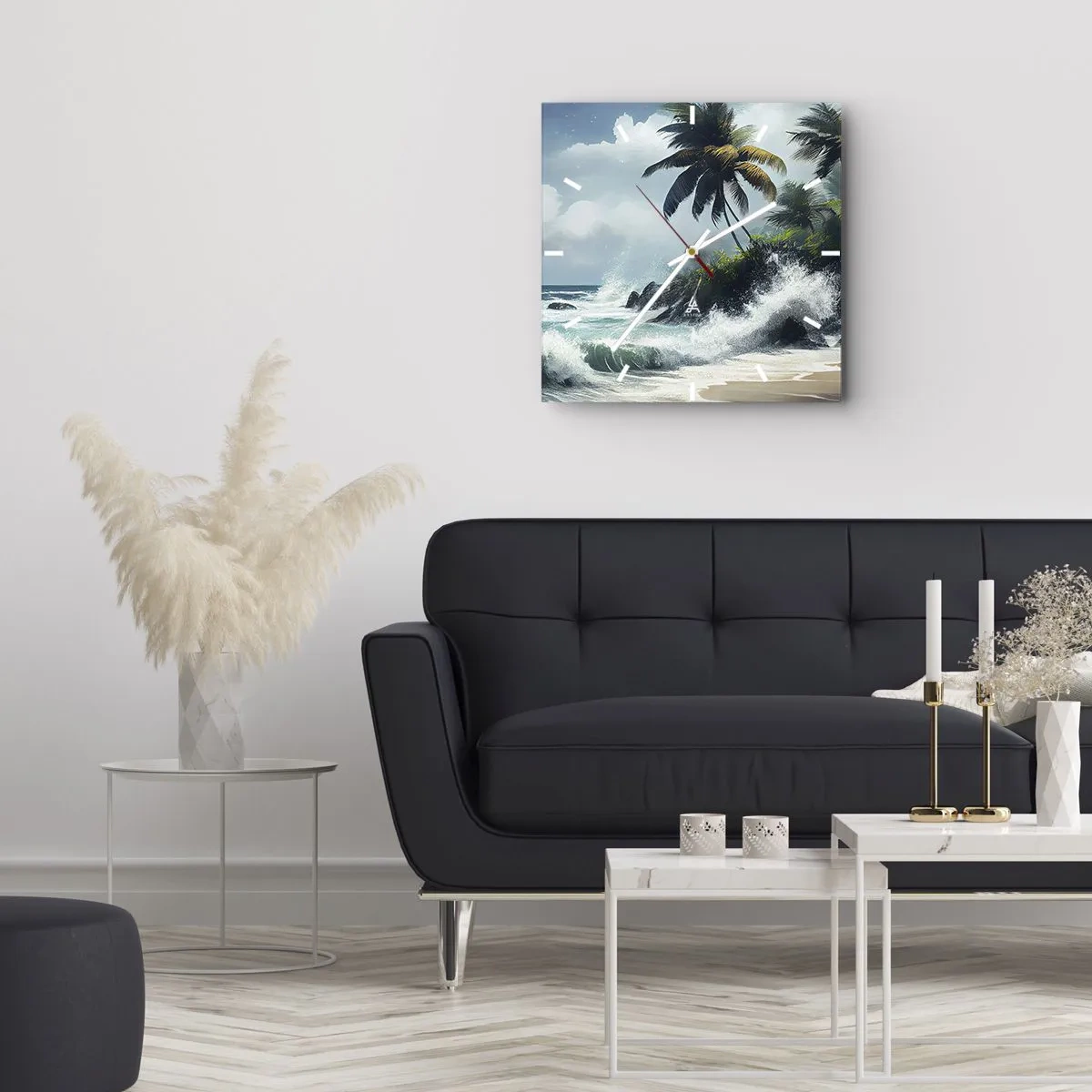 Falióra, Óra - Egy trópusi parton - 30x30 cm