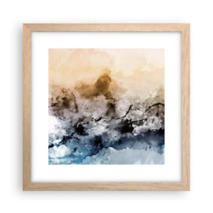 Poszter világos tölgy keretben - Ködfelhőbe fulladt - 30x30 cm