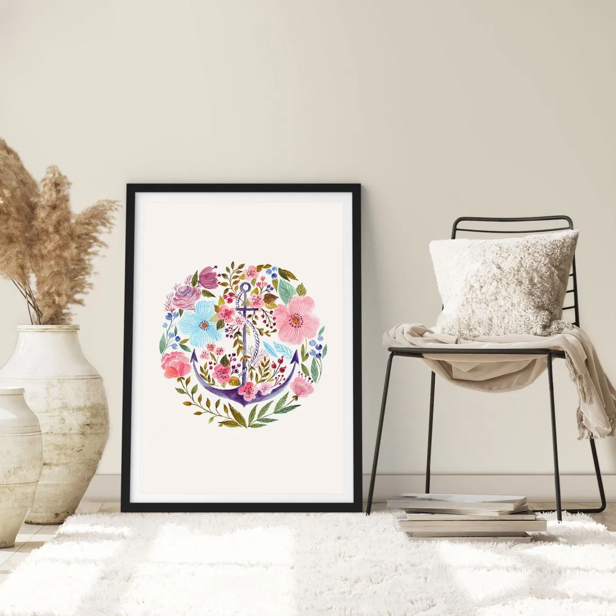 Poszter fehér keretben - Egy tengerész jó éjszakai alvása - 30x40 cm