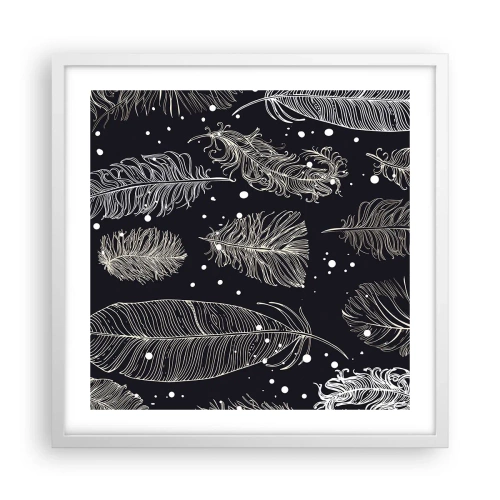 Poszter fekete keretben - Tollas csipke - 50x50 cm