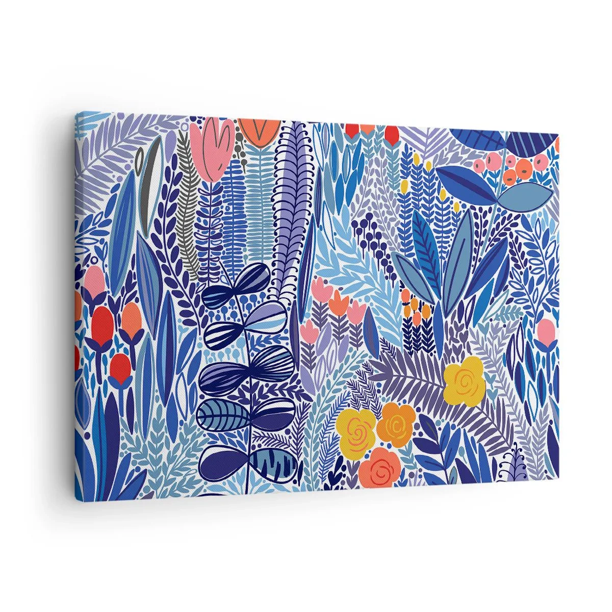 Vászonkép - Színes növényi motívum modern grafikai stílusban - 70x50cm - Hawaii kert - Modern fali dekoráció nappalihoz és hálószobához ARTTOR