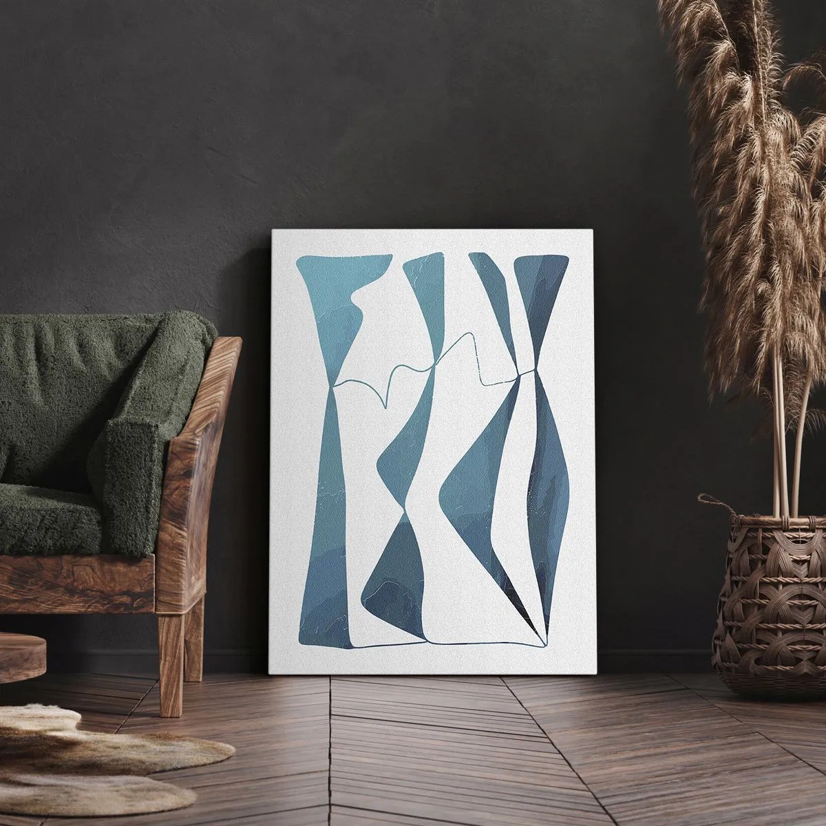 Vászonkép - Absztrakció: egy türkizkék összetétel - 50x70 cm