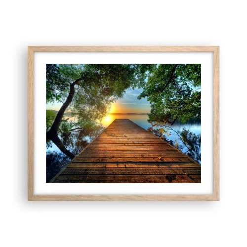 Poszter világos tölgy keretben - Ne siess, ülj le - 50x40 cm