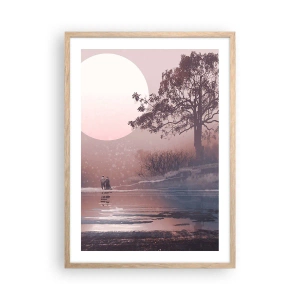 Poszter világos tölgy keretben - Éjszakai csodák - 50x70 cm