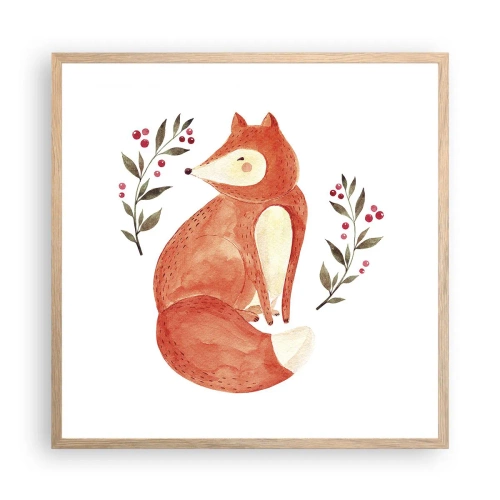 Poszter világos tölgy keretben - Kis vörös hajú - 60x60 cm