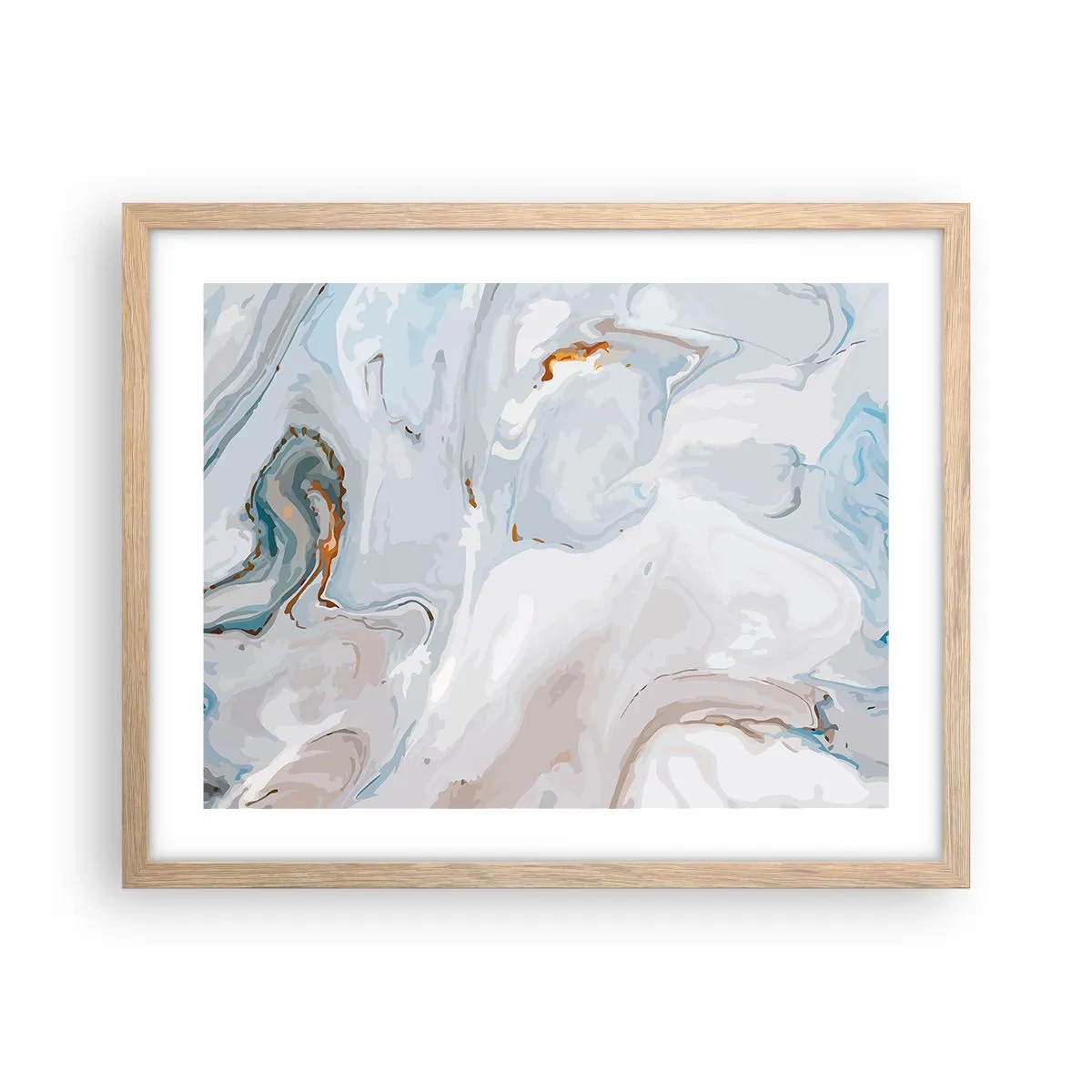 Poszter világos tölgy keretben - Felhabzott fehér - 50x40 cm