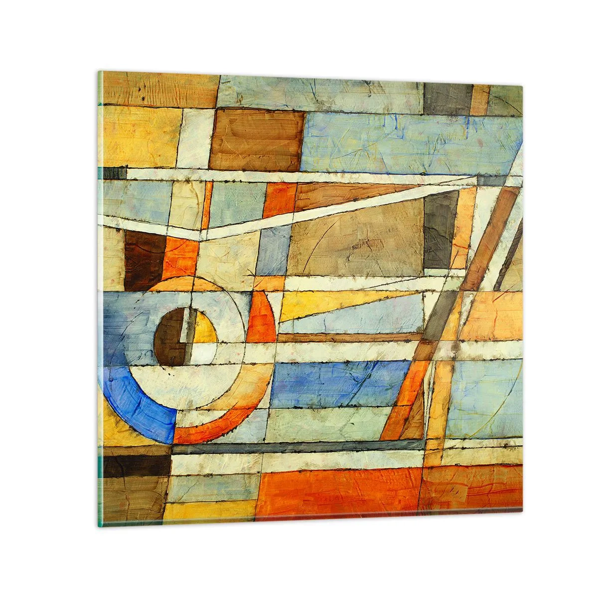 Üveg kép - Kubizmus az építkezésen - 50x50 cm