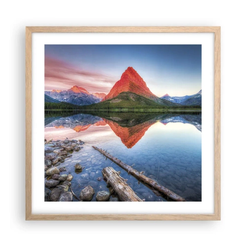 Poszter világos tölgy keretben - Forróság és hideg - 50x50 cm