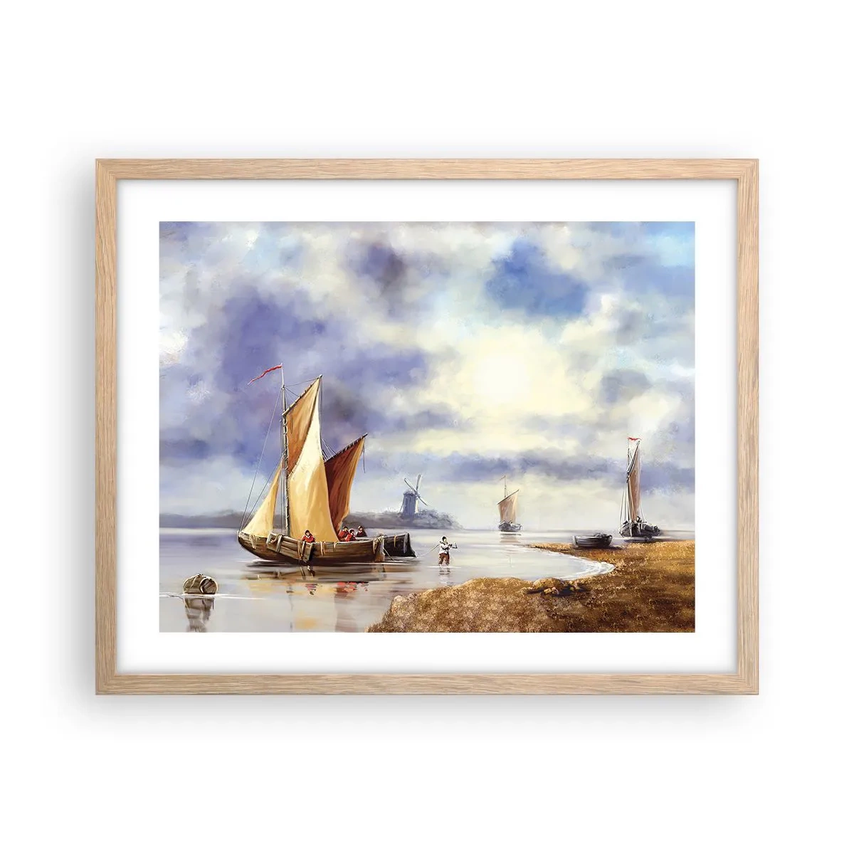 Poszter világos tölgy keretben - A tengerészek visszatérése - 50x40 cm