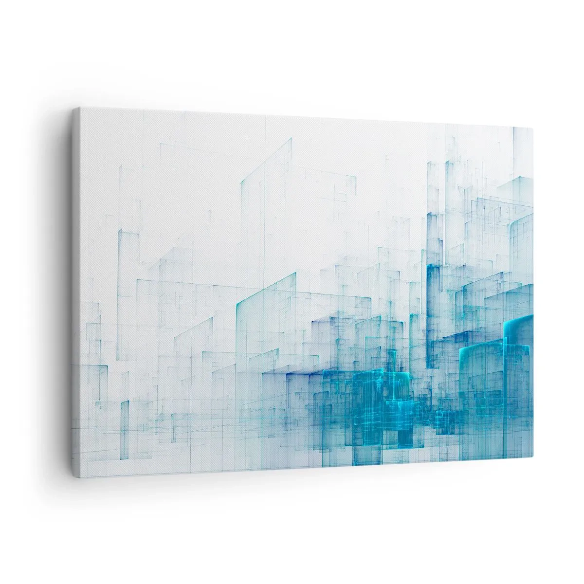 Vászonkép - Absztrakt geometriai alakzatok kék árnyalatokban - 70x50cm - Hogyan lett az űr - Modern fali dekoráció nappalihoz és hálószobához ARTTOR