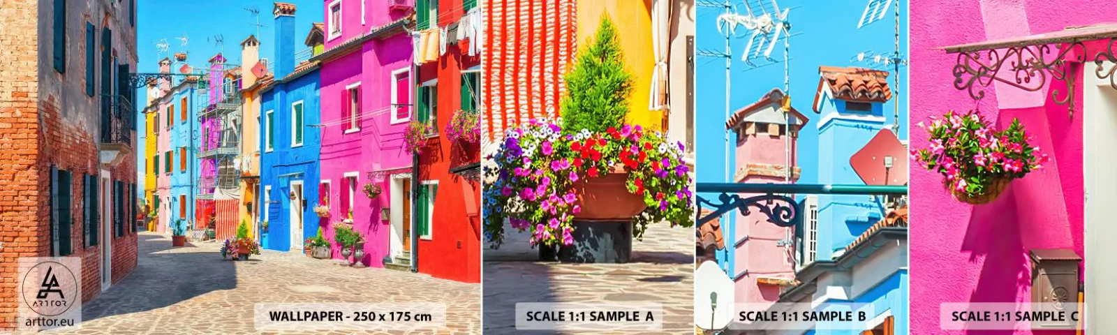 Fotótapéta Minta Standard Eco - Város "A papagájoknál" - Város, Olaszország, Építészet - 100x30 cm