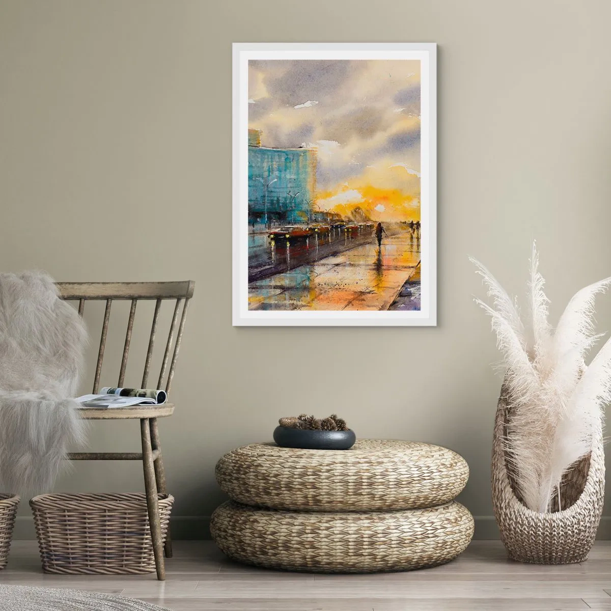 Poszter fekete keretben - Élet a parton - 70x100 cm