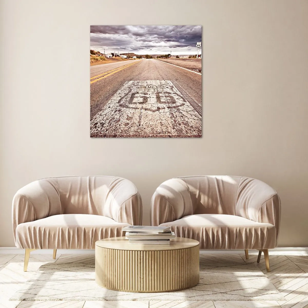 Üveg kép - Mother Road – amerikai legenda - 40x40 cm