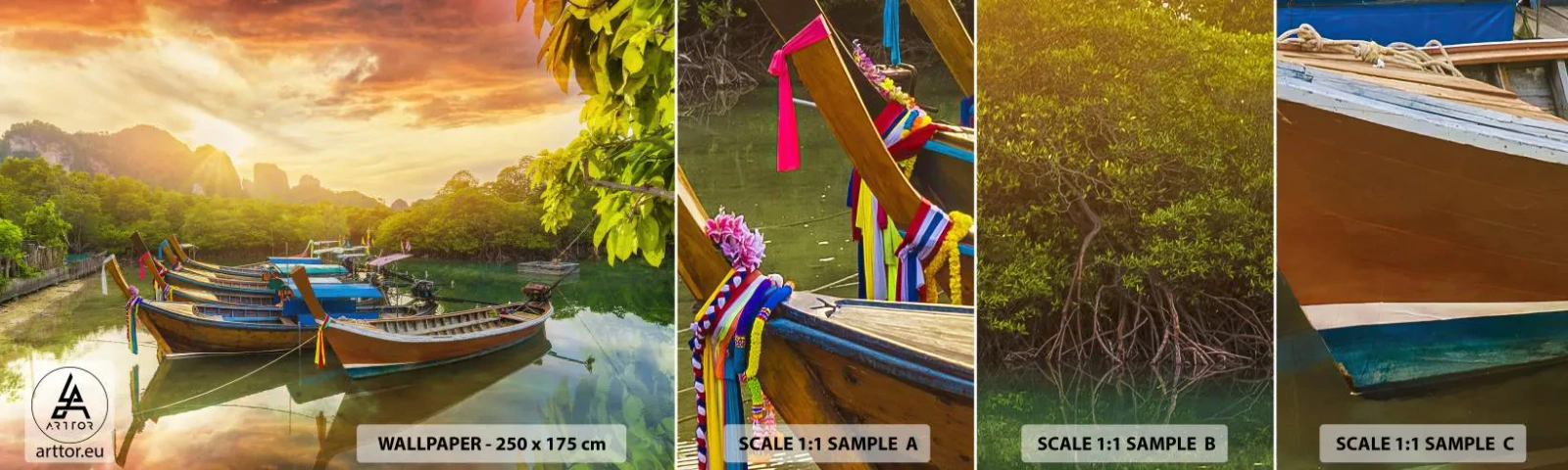 Fotótapéta Minta Standard Eco - Egy dolgos nap előtt - Tájkép, Thaiföld, Tenger - 100x30 cm