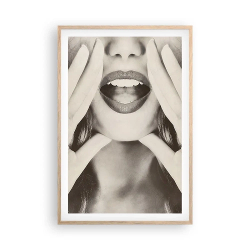 Poszter világos tölgy keretben - Jövök már! - 61x91 cm