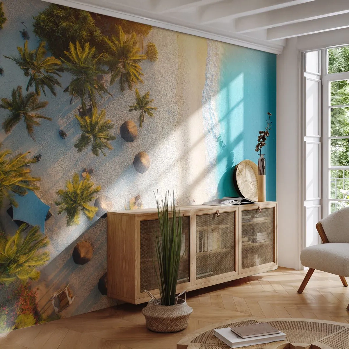 Öntapadós Fotótapéta Deluxe Sticker - Üdvözöljük a paradicsomban - Strand, pálmafák, Egzotika - 250x175 cm