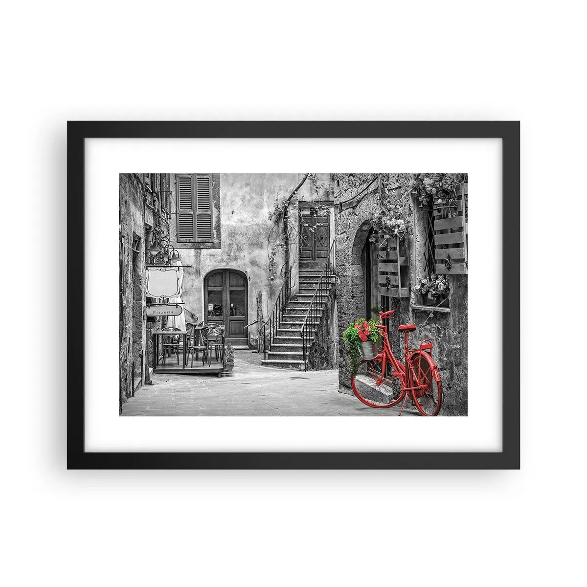 Poszter fehér keretben - Toszkán sikátor - 40x30 cm