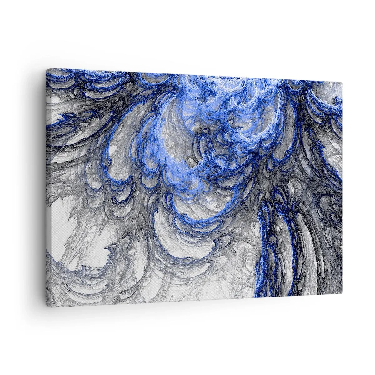 Vászonkép - Absztrakt hullámok kék és szürke árnyalatokban - 70x50cm - Egy hullám születése - Modern fali dekoráció nappalihoz és hálószobához ARTTOR