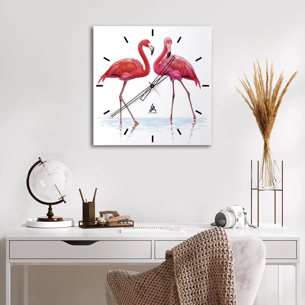 Falióra, Óra - Rozsaszín randez-vous - 30x30 cm