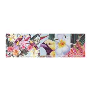 Fotótapéta Minta Premium Sand - Szirmok és tollak - Madár, Virágok, Kert - 100x30 cm