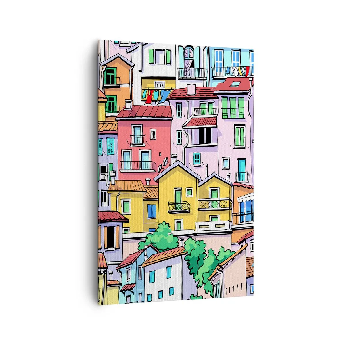 Vászonkép - Vidám város - 80x120 cm