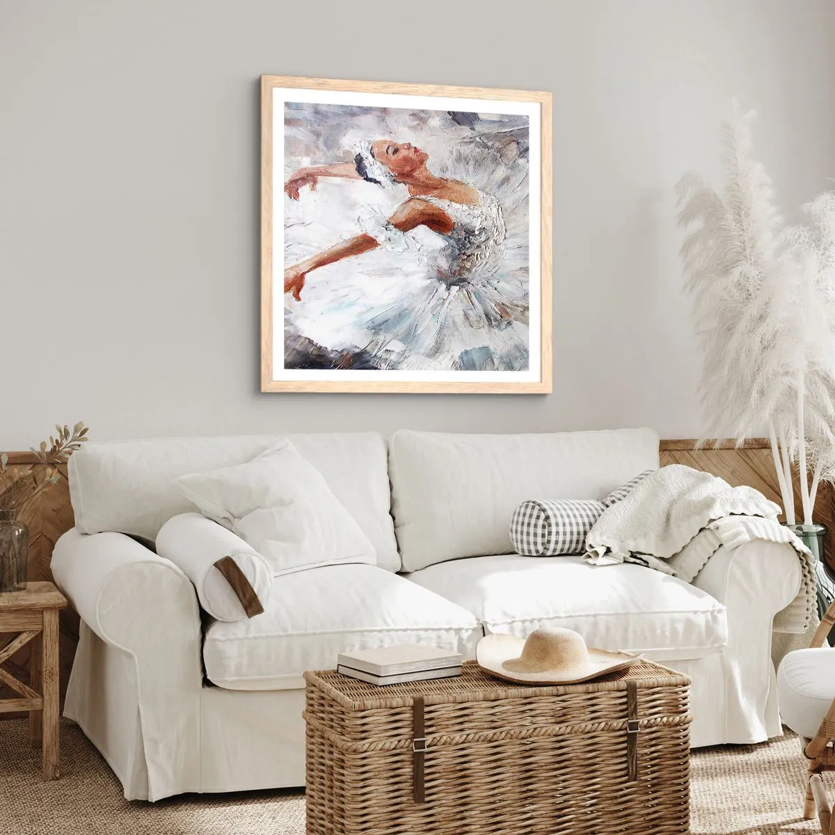 Poszter világos tölgy keretben - Finom és könnyű, mint a tüll - 60x60 cm