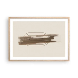 Poszter világos tölgy keretben - Szürke fuvallat - 70x50 cm