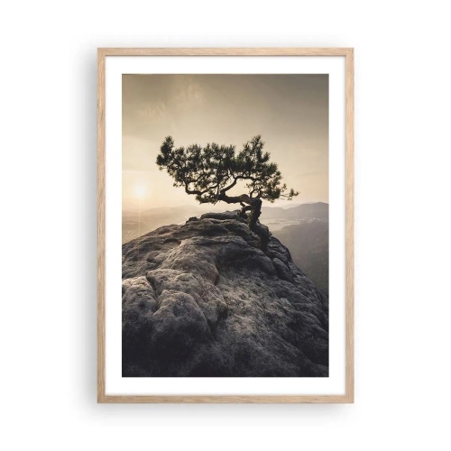 Poszter világos tölgy keretben - Az élet mindig győz - 50x70 cm