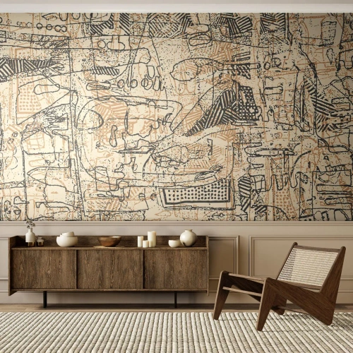 Fotótapéta Premium Sand - Dekódolásra vár - Grafika, Darab, Absztrakció - 200x140 cm