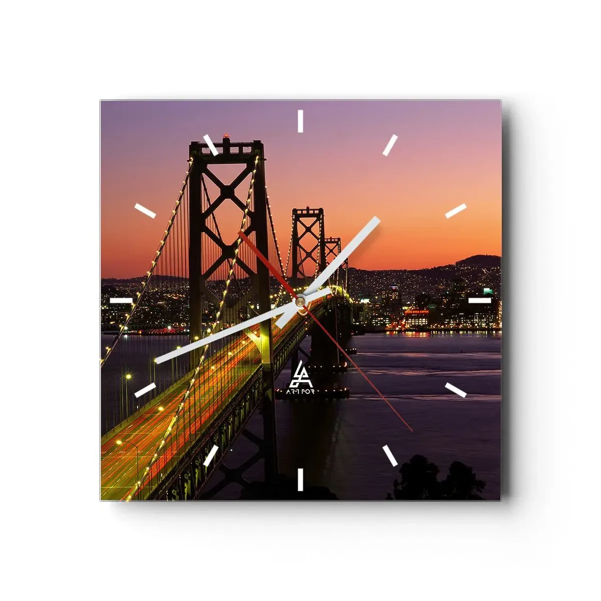 Falióra, Óra - Este a lilában - 40x40 cm