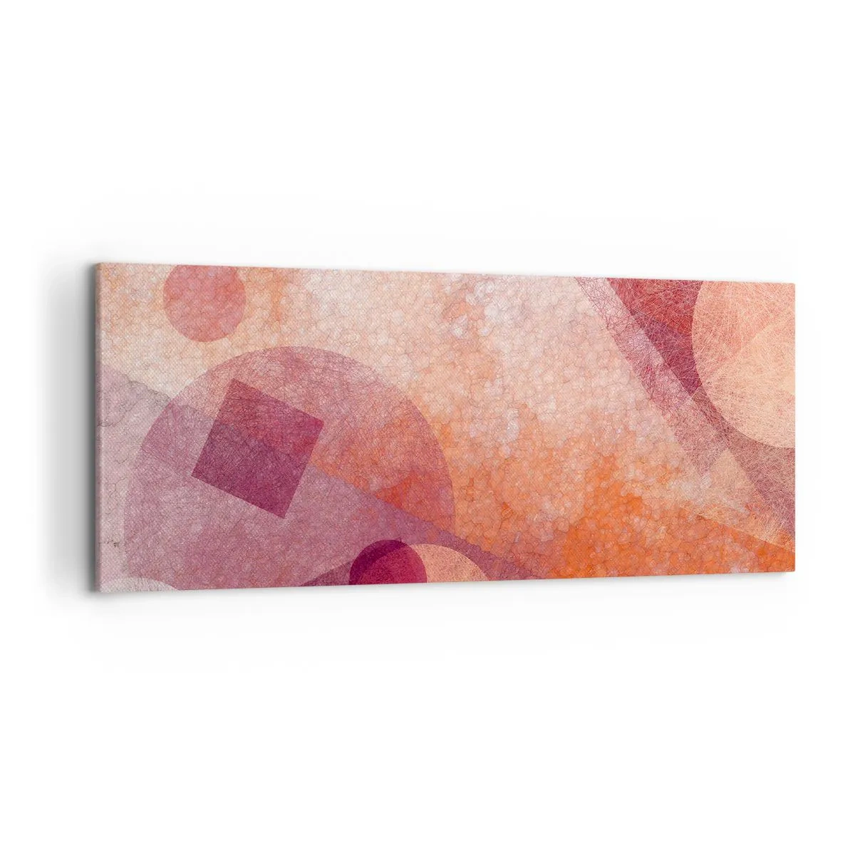 Vászonkép - Geometriai transzformációk rózsaszínben - 120x50 cm