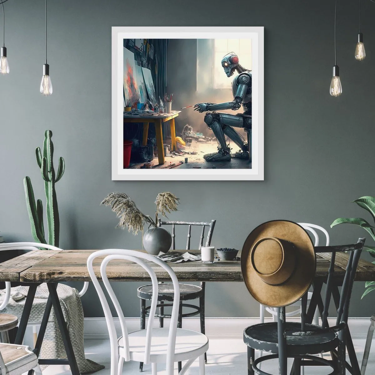 Poszter fekete keretben - Az alkotás aktusa - 30x30 cm