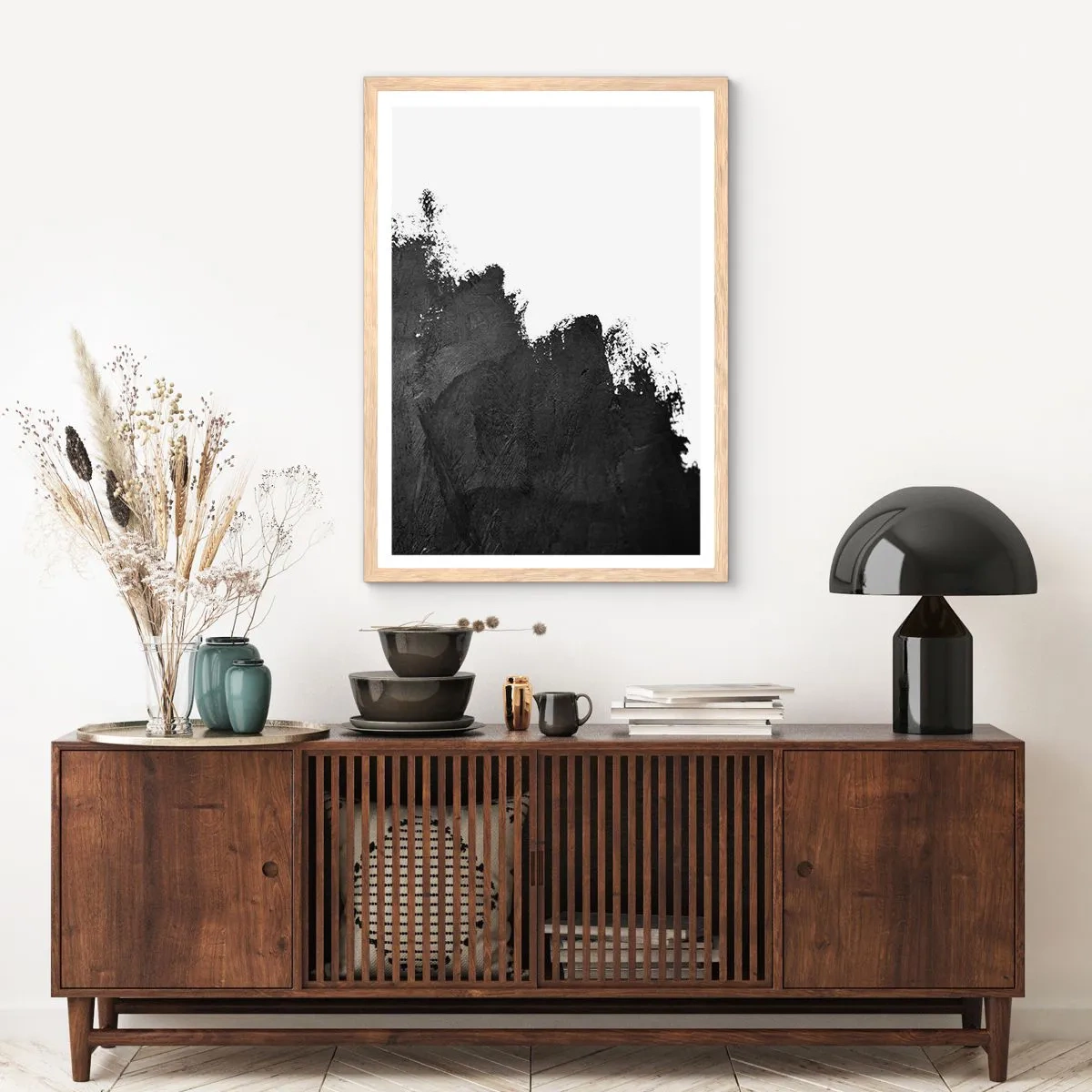 Poszter világos tölgy keretben - Elemek: föld - 61x91 cm