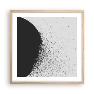Poszter világos tölgy keretben - Molekulák mozgása - 50x50 cm