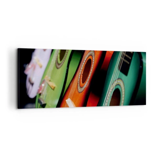 Vászonkép - A gitárnak sok színe van - 100x40 cm