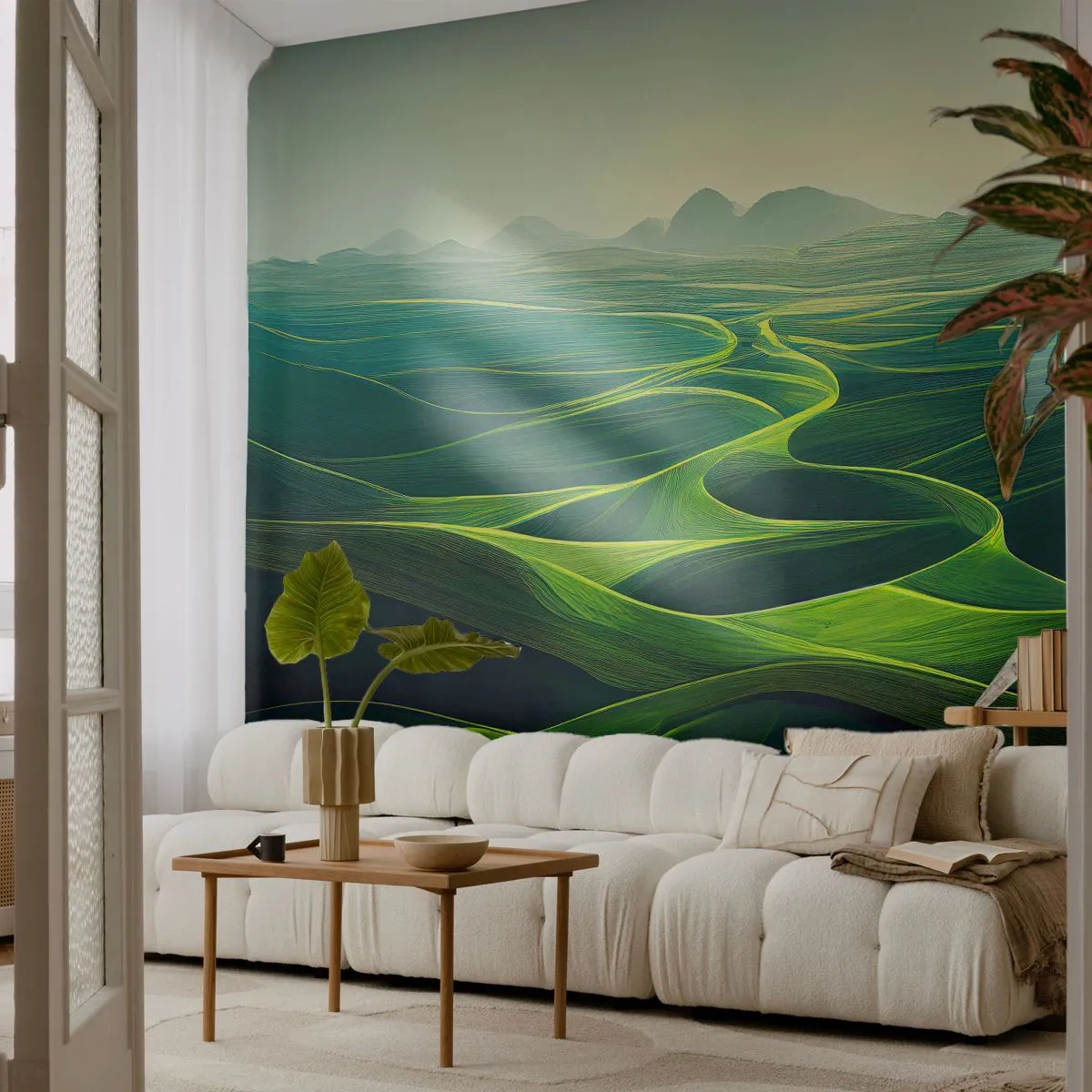 Fotótapéta Premium Canvas - Zöld völgyekben - Tájkép, Rét, Völgyek - 400x280 cm