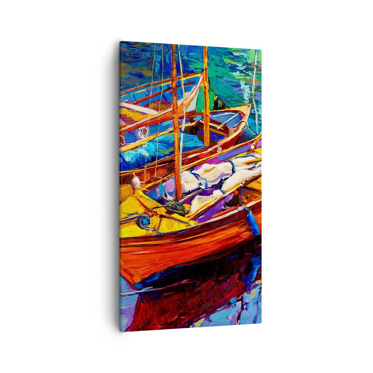 Vászonkép - Színektől sűrű vízen - 55x100 cm