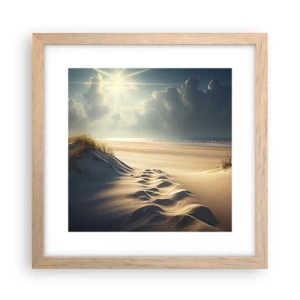 Poszter világos tölgy keretben - Megnyugtató táj - 30x30 cm