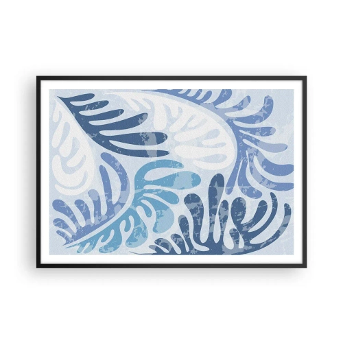 Poszter fehér keretben - Kék páfrányok - 100x70 cm