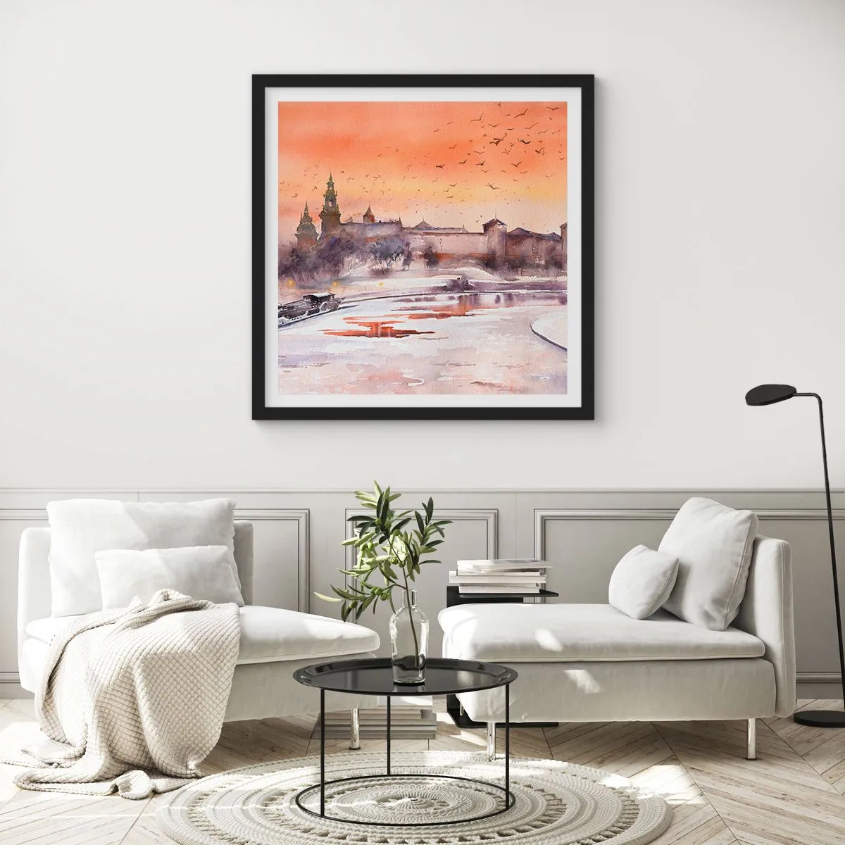 Poszter fehér keretben - Királyi naplemente - 30x30 cm