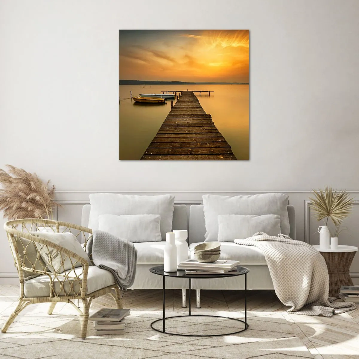 Üveg kép - Megnyitom neked az arany eget - 40x40 cm