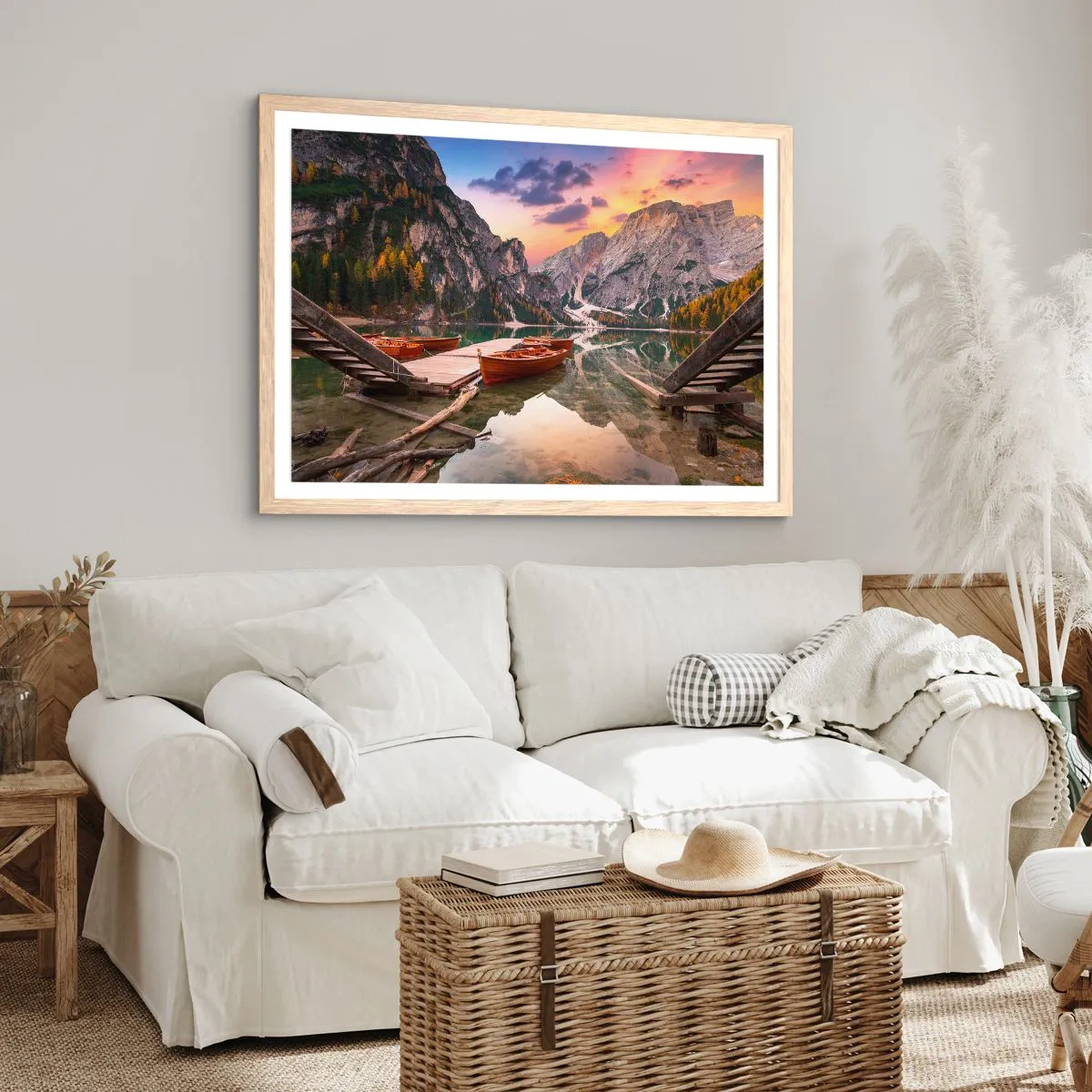 Poszter világos tölgy keretben - A nap ígérete - 70x50 cm