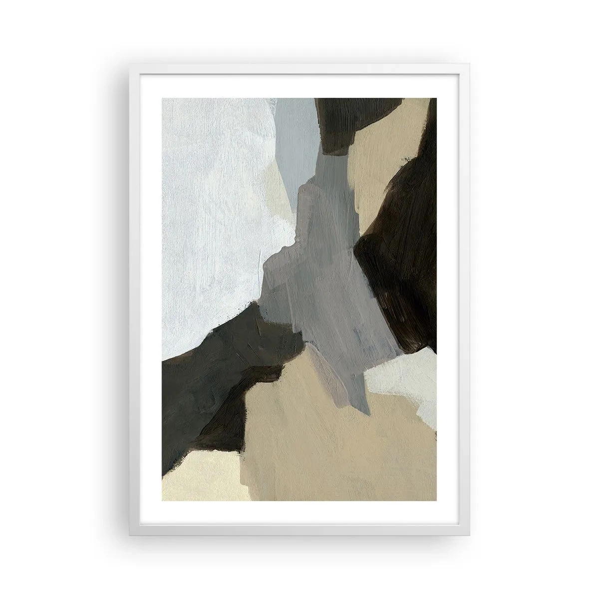 Poszter fekete keretben - Absztrakció: a szürke elválasztásai - 50x70 cm